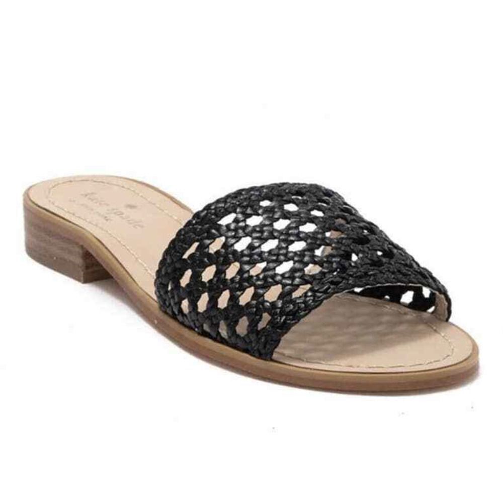 Kate Spade New York Berlin Woven Leather Sandals in Black